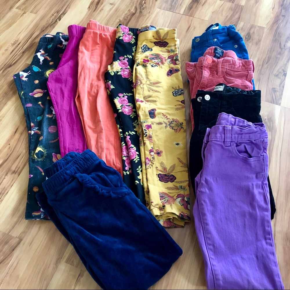 GIRLS LEGGING & JEANS LOT: SIZE 6/7